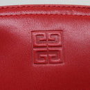 GIVENCHY Pouch Leather Red Gold Auth yk14187-8