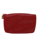 GIVENCHY Pouch Leather Red Gold Auth yk14187-13