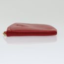 GIVENCHY Pouch Leather Red Gold Auth yk14187-4