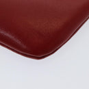 GIVENCHY Pouch Leather Red Gold Auth yk14187-14