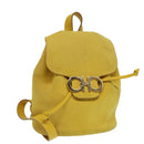 Salvatore Ferragamo Gancini Backpack Suede Yellow Gold Auth yk14203-1