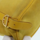 Salvatore Ferragamo Gancini Backpack Suede Yellow Gold Auth yk14203-17