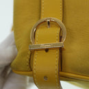 Salvatore Ferragamo Gancini Backpack Suede Yellow Gold Auth yk14203-19