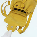 Salvatore Ferragamo Gancini Backpack Suede Yellow Gold Auth yk14203-9