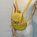 Salvatore Ferragamo Gancini Backpack Suede Yellow Gold Auth yk14203-25