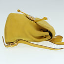Salvatore Ferragamo Gancini Backpack Suede Yellow Gold Auth yk14203-3