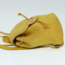Salvatore Ferragamo Gancini Backpack Suede Yellow Gold Auth yk14203-4