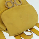 Salvatore Ferragamo Gancini Backpack Suede Yellow Gold Auth yk14203-6