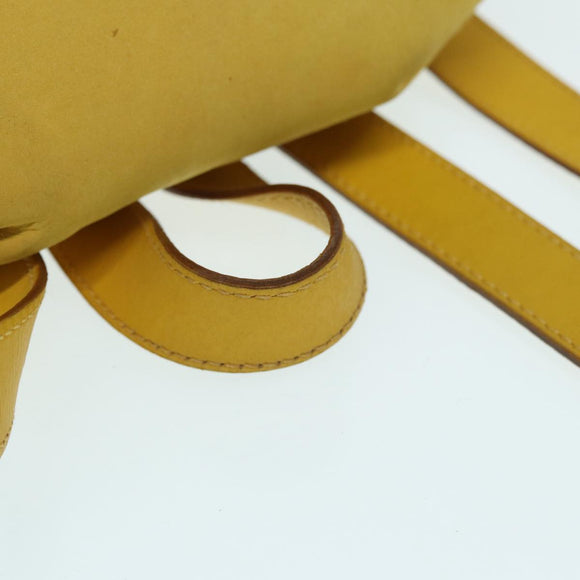 Salvatore Ferragamo Gancini Backpack Suede Yellow Gold Auth yk14203