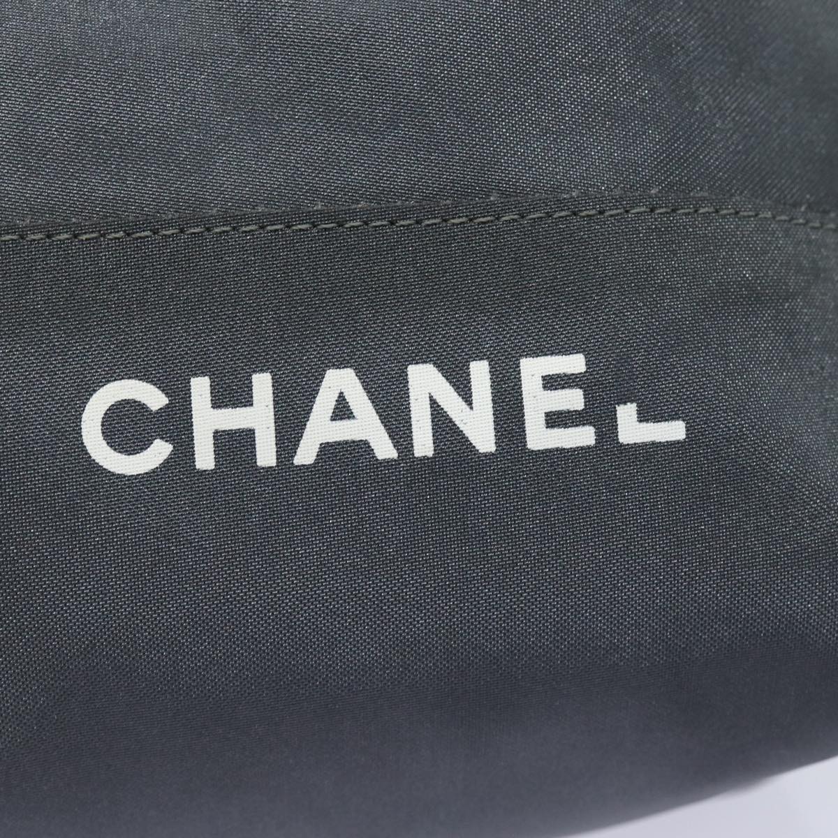 CHANEL Hand Bag Nylon 2way Gray CC Auth yk14208