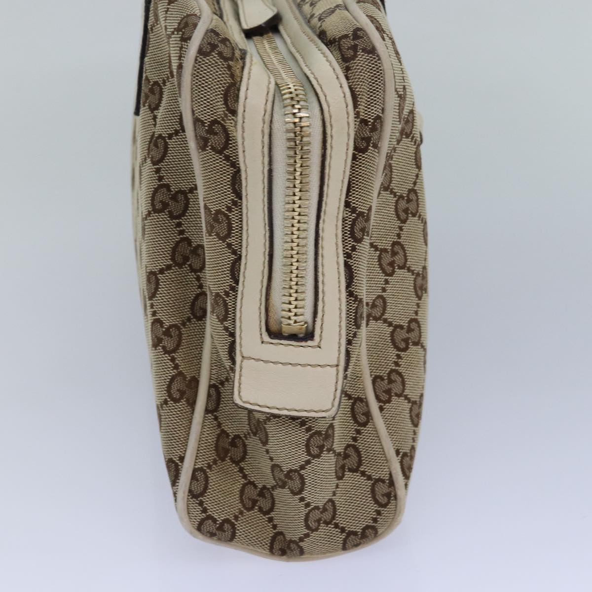 GUCCI GG Canvas Hand Bag Beige White Auth yk14214