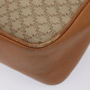 CELINE Macadam Canvas Shoulder Bag Beige Gold Auth yk14240-14