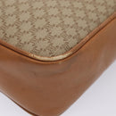 CELINE Macadam Canvas Shoulder Bag Beige Gold Auth yk14240-15