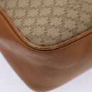 CELINE Macadam Canvas Shoulder Bag Beige Gold Auth yk14240-16