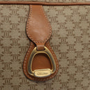 CELINE Macadam Canvas Shoulder Bag Beige Gold Auth yk14240-17