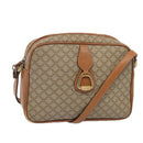 CELINE Macadam Canvas Shoulder Bag Beige Gold Auth yk14240-1