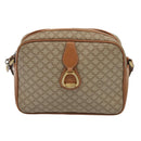 CELINE Macadam Canvas Shoulder Bag Beige Gold Auth yk14240-13