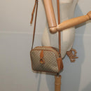 CELINE Macadam Canvas Shoulder Bag Beige Gold Auth yk14240-22