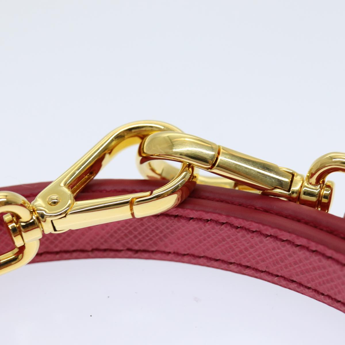 PRADA Adjustable Shoulder Strap Safiano leather 43.3""-47.6"" Pink Auth yk14257