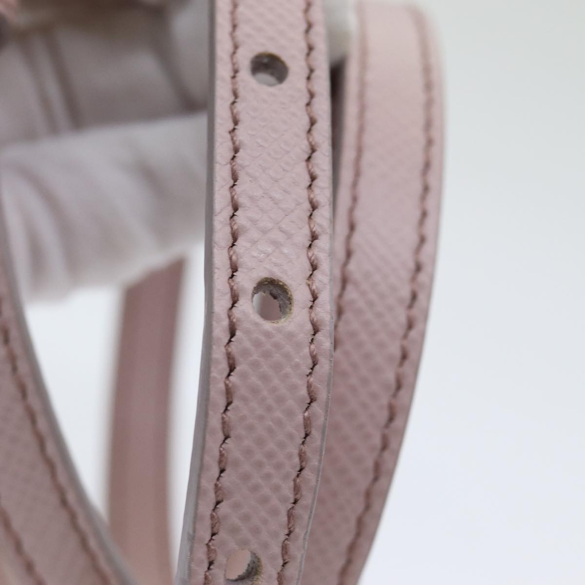 PRADA Adjustable Shoulder Strap Safiano leather 43.3""-47.6"" Pink Auth yk14258