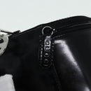 GUCCI Bamboo Vanity Hand Bag Patent Black Silver Auth yk14261-9