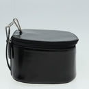 GUCCI Bamboo Vanity Hand Bag Patent Black Silver Auth yk14261-3