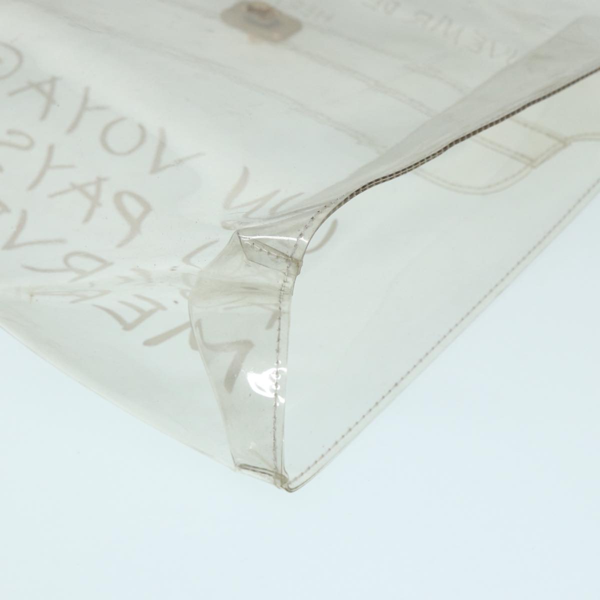 HERMES Vinyl Kelly Hand Bag Vinyl Clear Auth yk14297