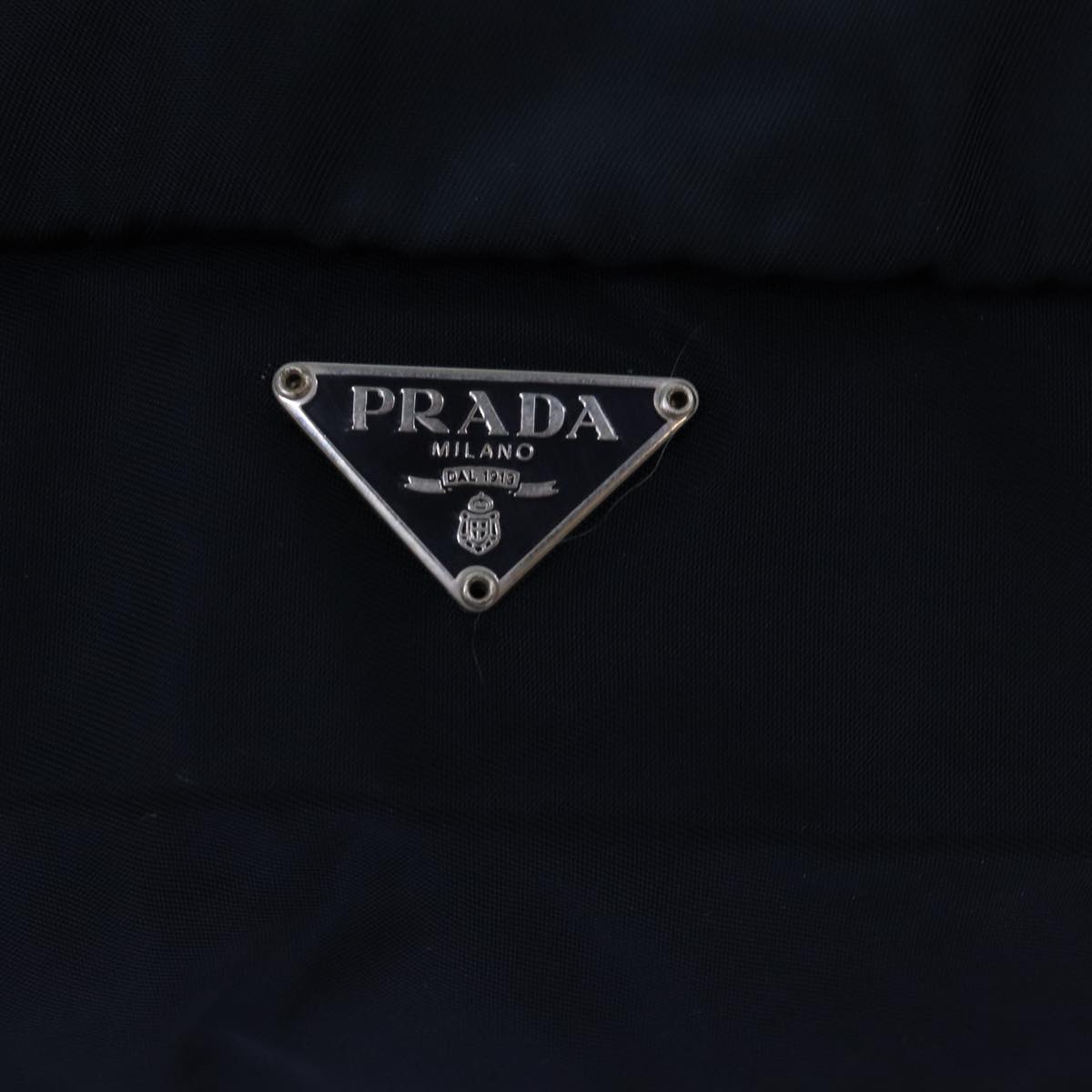 PRADA Travel Case Nylon Navy Silver Auth yk14317