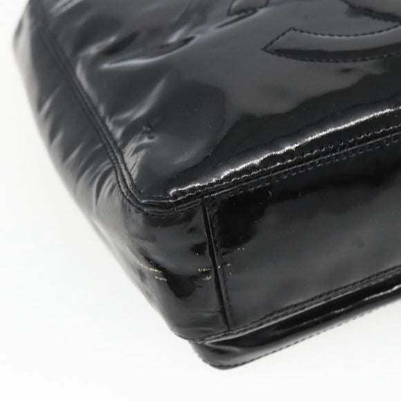 CHANEL COCO Mark Shoulder Bag Patent leather Black Silver CC Auth yk14331