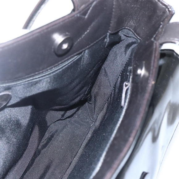 CHANEL COCO Mark Shoulder Bag Patent leather Black Silver CC Auth yk14331