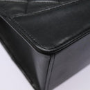 CHANEL Matelasse Turn Lock Chain Hand Bag Lamb Skin Black Gold CC Auth yk14333A-15