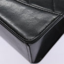 CHANEL Matelasse Turn Lock Chain Hand Bag Lamb Skin Black Gold CC Auth yk14333A-18