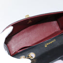 CHANEL Matelasse Turn Lock Chain Hand Bag Lamb Skin Black Gold CC Auth yk14333A-11