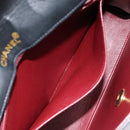 CHANEL Matelasse Turn Lock Chain Hand Bag Lamb Skin Black Gold CC Auth yk14333A-25