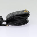 CHANEL Matelasse Turn Lock Waist bag Leather Black Gold CC Auth yk14337-3