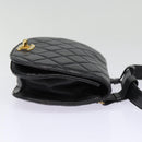 CHANEL Matelasse Turn Lock Waist bag Leather Black Gold CC Auth yk14337-4