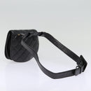 CHANEL Matelasse Turn Lock Waist bag Leather Black Gold CC Auth yk14337-7