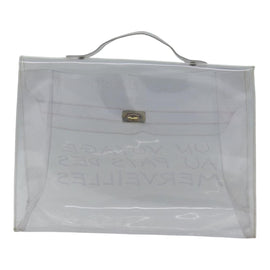 HERMES Vinyl Kelly Hand Bag Vinyl Clear Auth yk14339 - 0