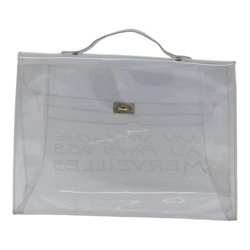 HERMES Vinyl Kelly Hand Bag Vinyl Clear Auth yk14339 - 0