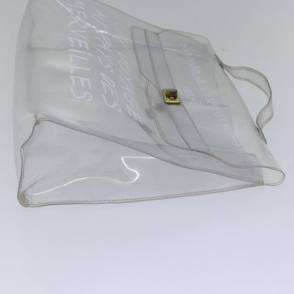 HERMES Vinyl Kelly Hand Bag Vinyl Clear Auth yk14339