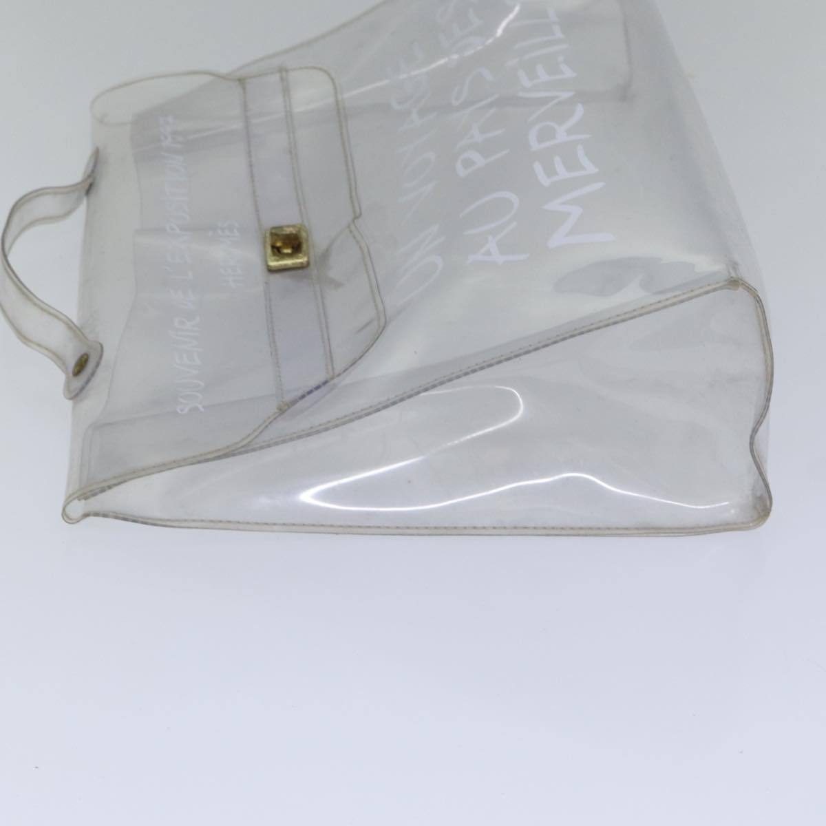 HERMES Vinyl Kelly Hand Bag Vinyl Clear Auth yk14339