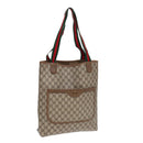 GUCCI GG Supreme Web Sherry Line Tote Bag PVC Beige Red 39 02 003 Auth yk14357-1