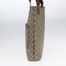 GUCCI GG Supreme Web Sherry Line Tote Bag PVC Beige Red 39 02 003 Auth yk14357-4