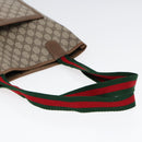 GUCCI GG Supreme Web Sherry Line Tote Bag PVC Beige Red 39 02 003 Auth yk14357-6