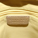 BVLGARI Hand Bag Leather Beige Gold Auth yk14360-18