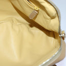 BVLGARI Hand Bag Leather Beige Gold Auth yk14360-19