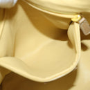 BVLGARI Hand Bag Leather Beige Gold Auth yk14360-21