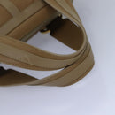 BVLGARI Hand Bag Leather Beige Gold Auth yk14360-7