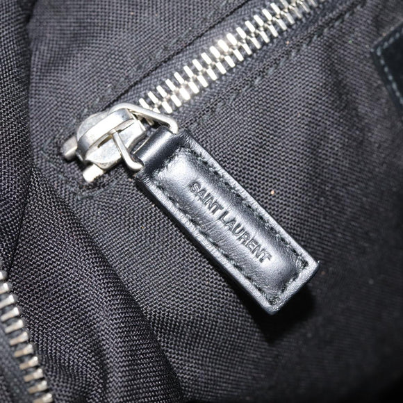 SAINT LAURENT Classic Hunter Backpack Canvas Black Silver Auth yk14364V