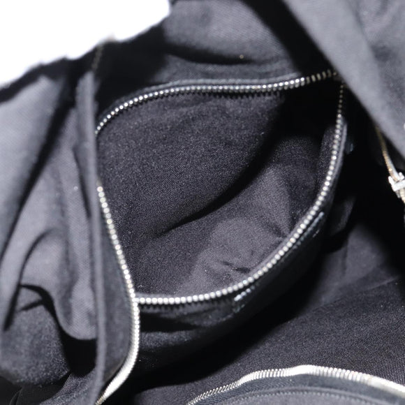 SAINT LAURENT Classic Hunter Backpack Canvas Black Silver Auth yk14364V